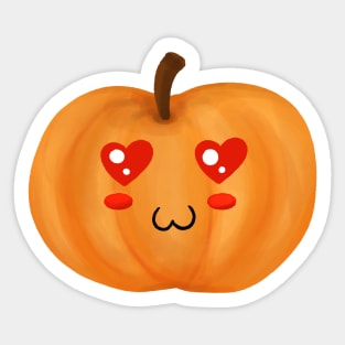 Kawaii Pumpkin In Love Sticker